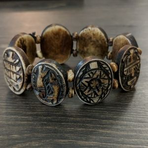 Carved Wood Bracelet